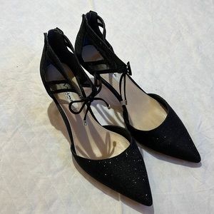 Black Sparkle Nina Kitten Heels